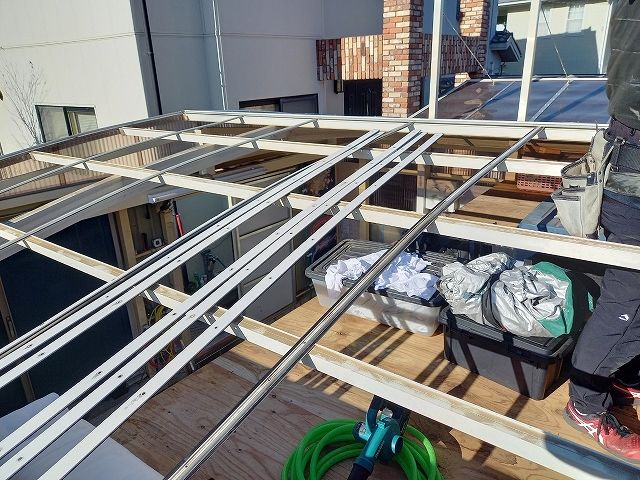 カーポートの屋根の取り外し完了